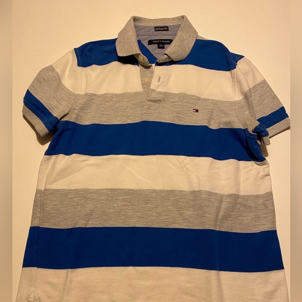 Blue polo shirt